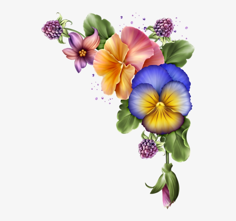 Resultado De Imagen De Hermosos Separadores Folk Art - Pansy, transparent png download
