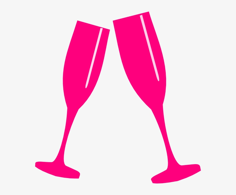 Champagne Glass Clip Art At Clker - Pink Champagne Glass Clip Art, transparent png download