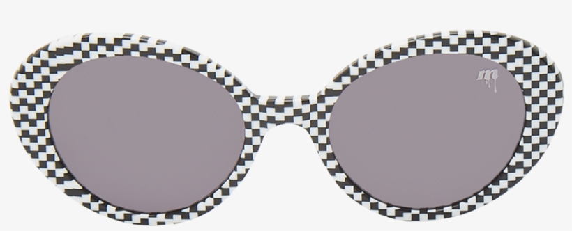 Checkered Mod Oval - Sunglasses, transparent png download