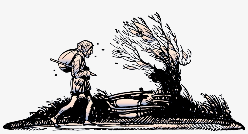 Winter Walking Old Man 1043621 - คน จรจัด, transparent png download