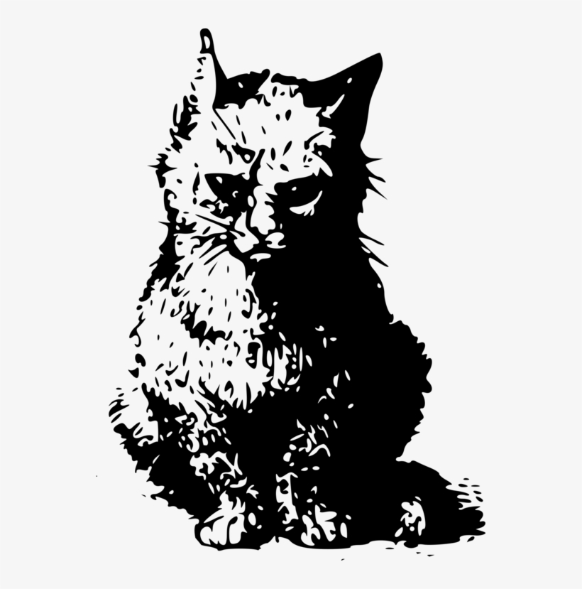 Persian Cat Kitten Grumpy Cat Pet Line Art - Wanted Cat Poster, transparent png download