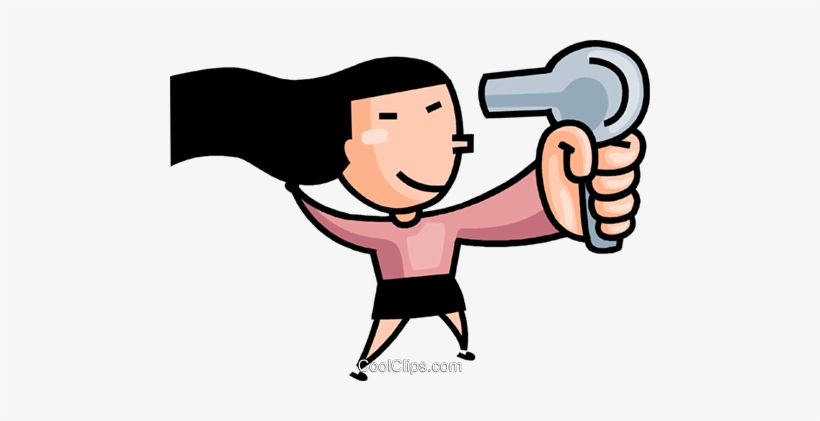Girl Blow Drying Her Hair Girl Blow Drying Her Hair Clipart Png Image Transparent Png Free Download On Seekpng