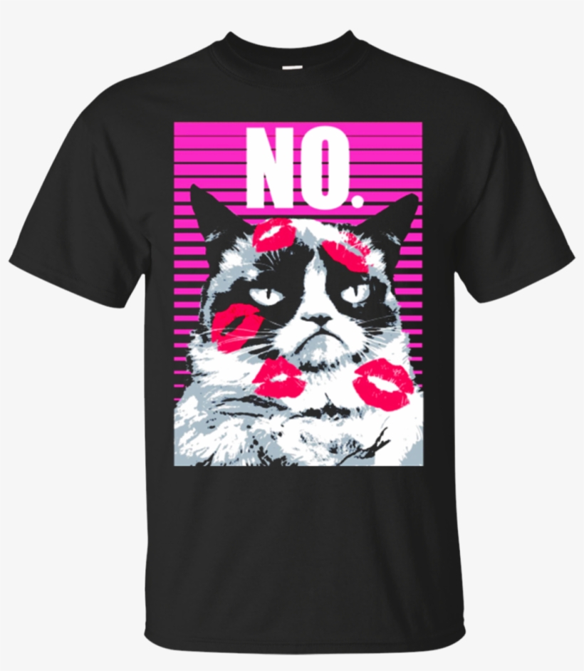 Grumpy Cat Valentines Day No Kissing Graphic T - T-shirt, transparent png download