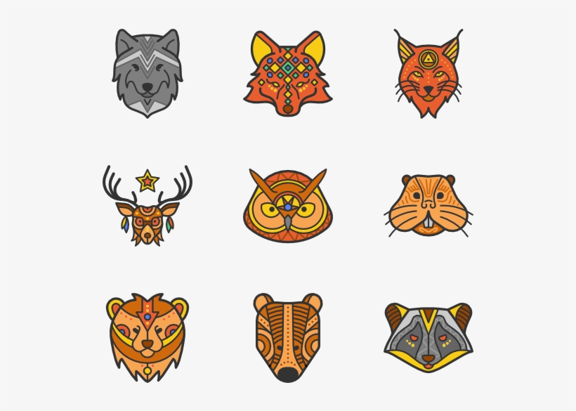 Lineal Color Ethnical Animals - Bear Vector Icon, transparent png download