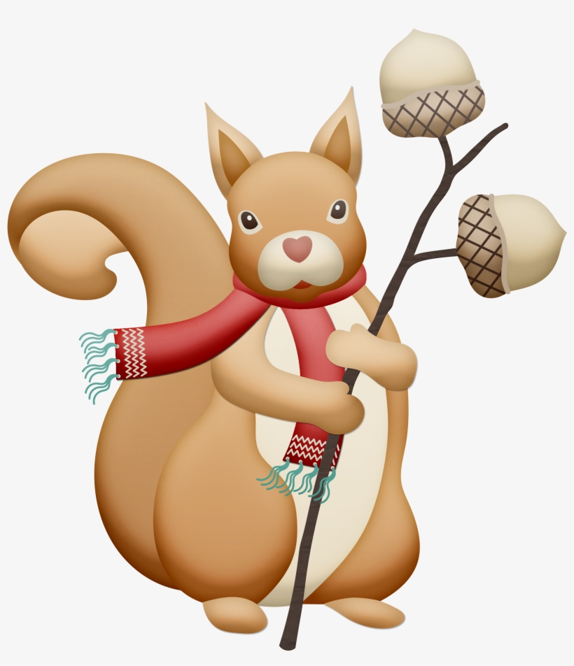 Christmas Squirrel Clipart - Squirrel Clip Art, transparent png download