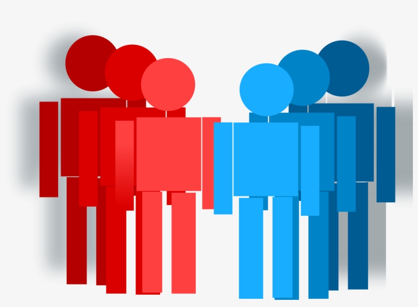 Blue And Red Stick Figures - Society Clipart Png, transparent png download