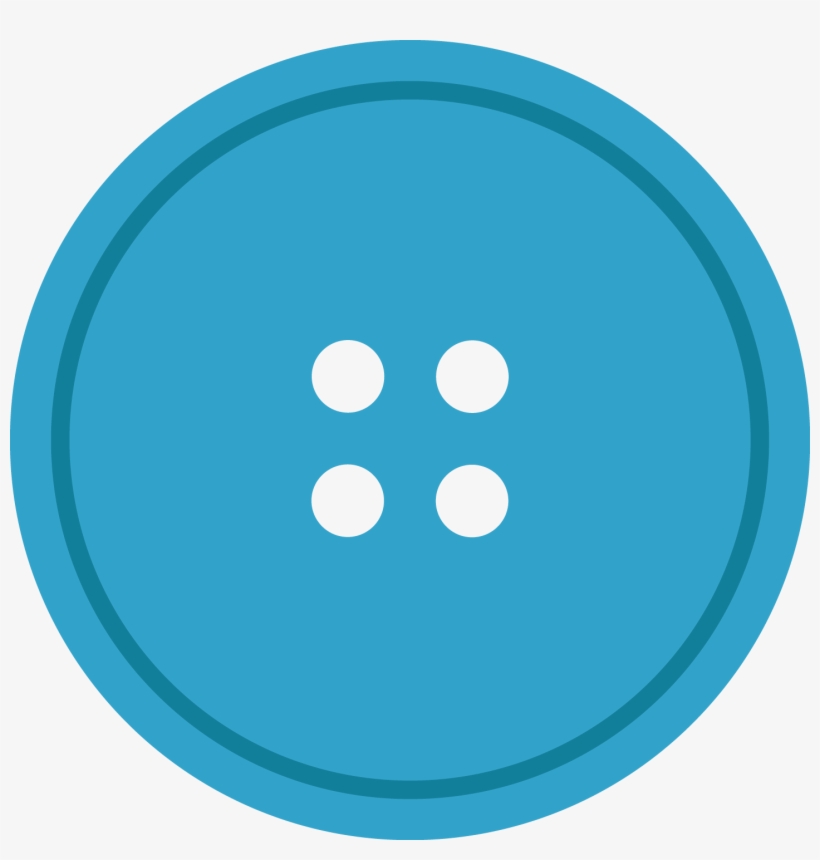 Blue Round Cloth Button With 2 Hole Png Image - Blue Clothes Button Png, transparent png download