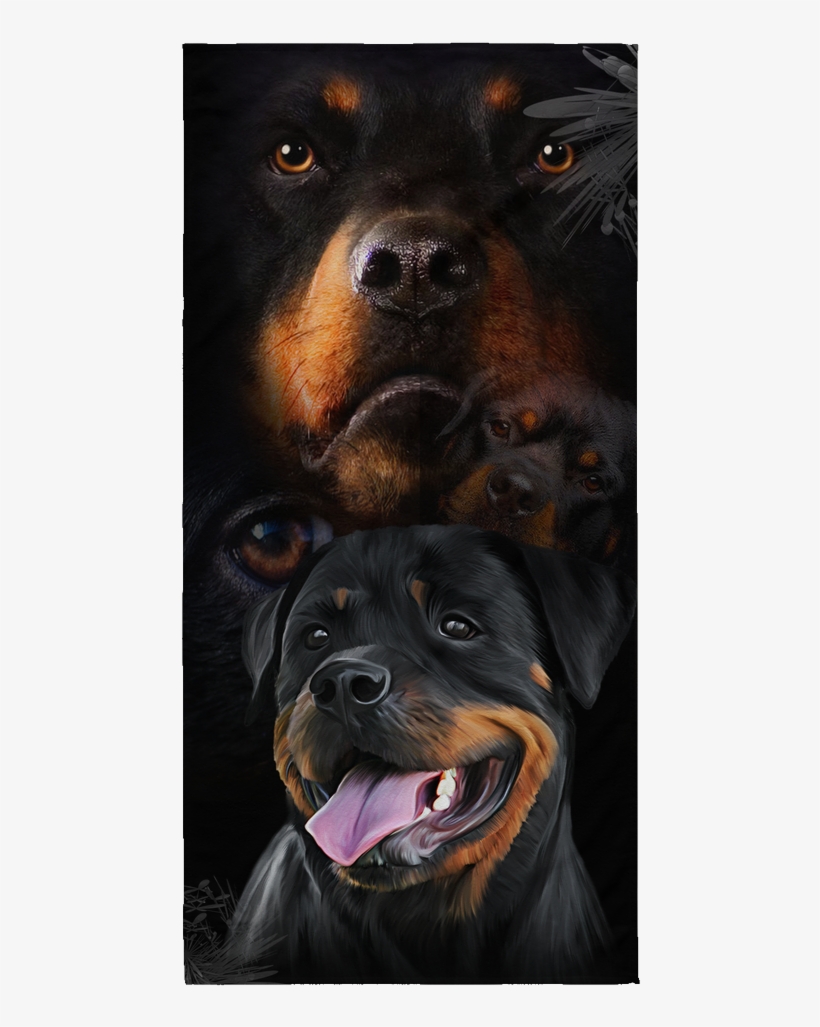 Awesome "rottweiler Lover" Beach Towel - Portrait Rottweiler Drawing Pencil, transparent png download