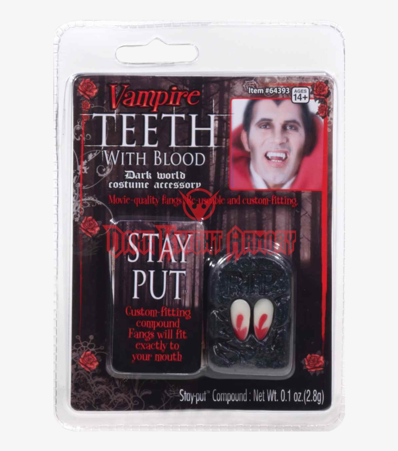 Bloodstained Vampire Fangs - Adult Unisex Bloody Vampire Fangs One Size Multi-colored, transparent png download