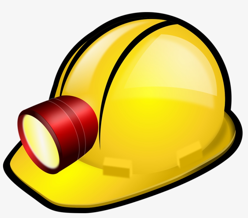 Hardhat, Helmet, Lamp, Mining, Speleology - Mining Helmet Clip Art, transparent png download