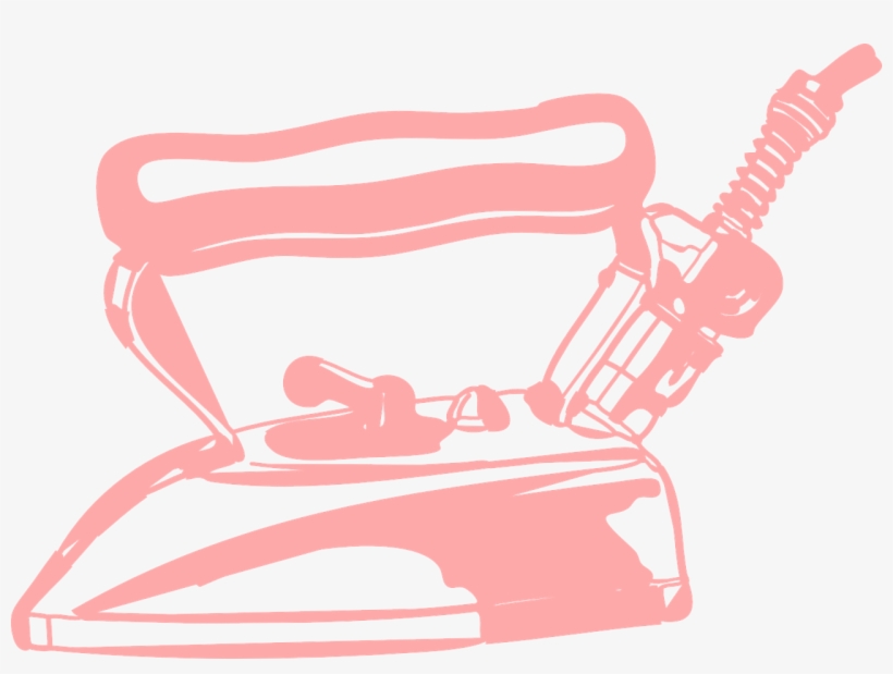 Steam Iron Retro Ironing - Iron Clipart Black And White, transparent png download