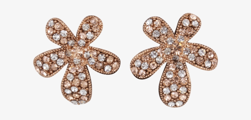 Flower Design Gold Color Beautiful Earring - Design, transparent png download