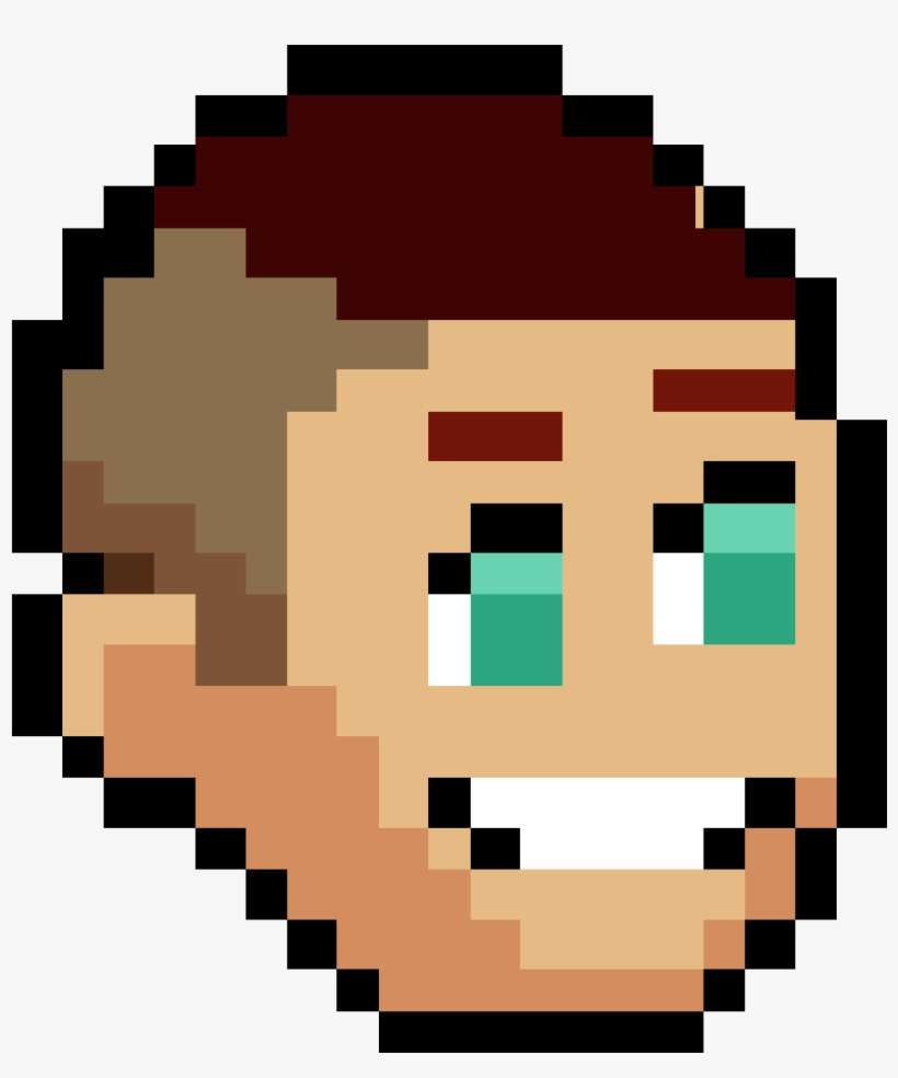 Brunette Clean Cut Hair - Mario Bros Face Hama Beads, transparent png download