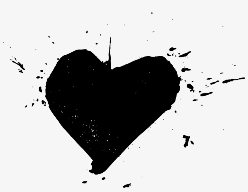 Png File Size - Heart Splash Black Png, transparent png download