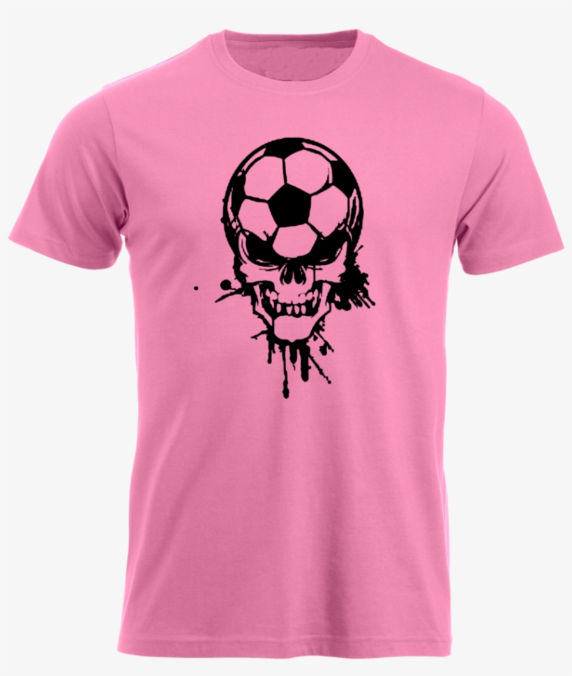 Football Skull Pink - Soccer Futball Head Skull Die Hard Sports Fan T Shirt, transparent png download