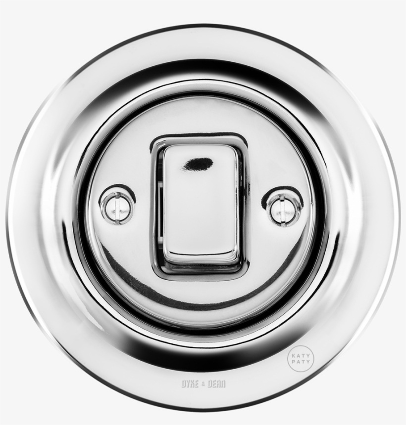 Porcelain Wall Switch Chrome Fat Button - Latching Relay, transparent png download