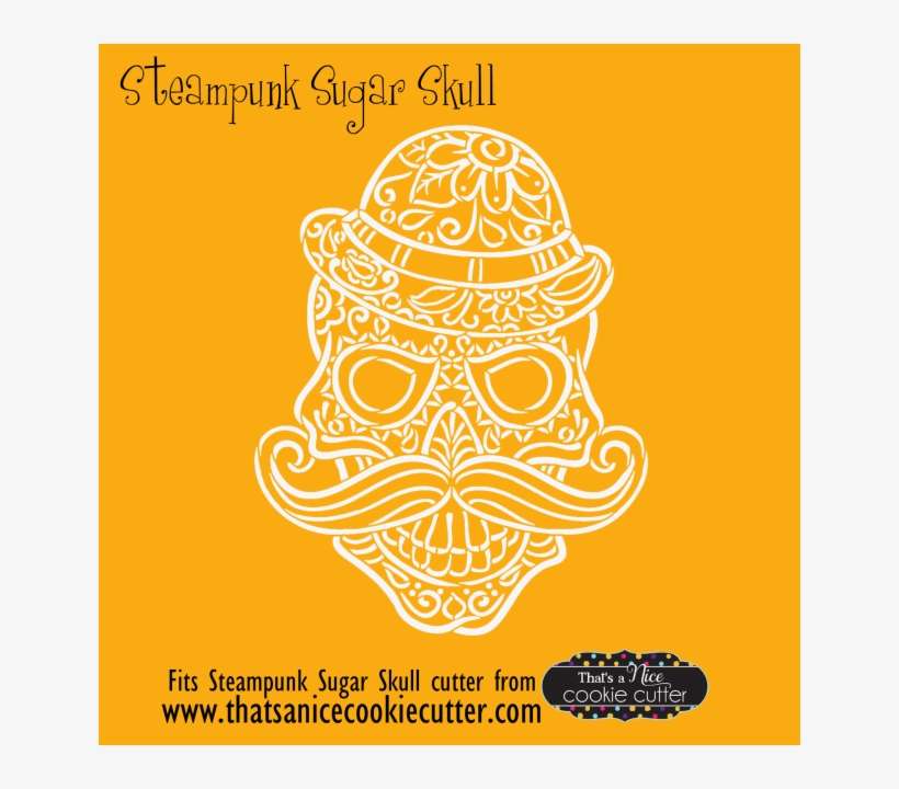 Steampunk Sugar Skull - Day Of The Dead Sugar Skull Stencil, transparent png download