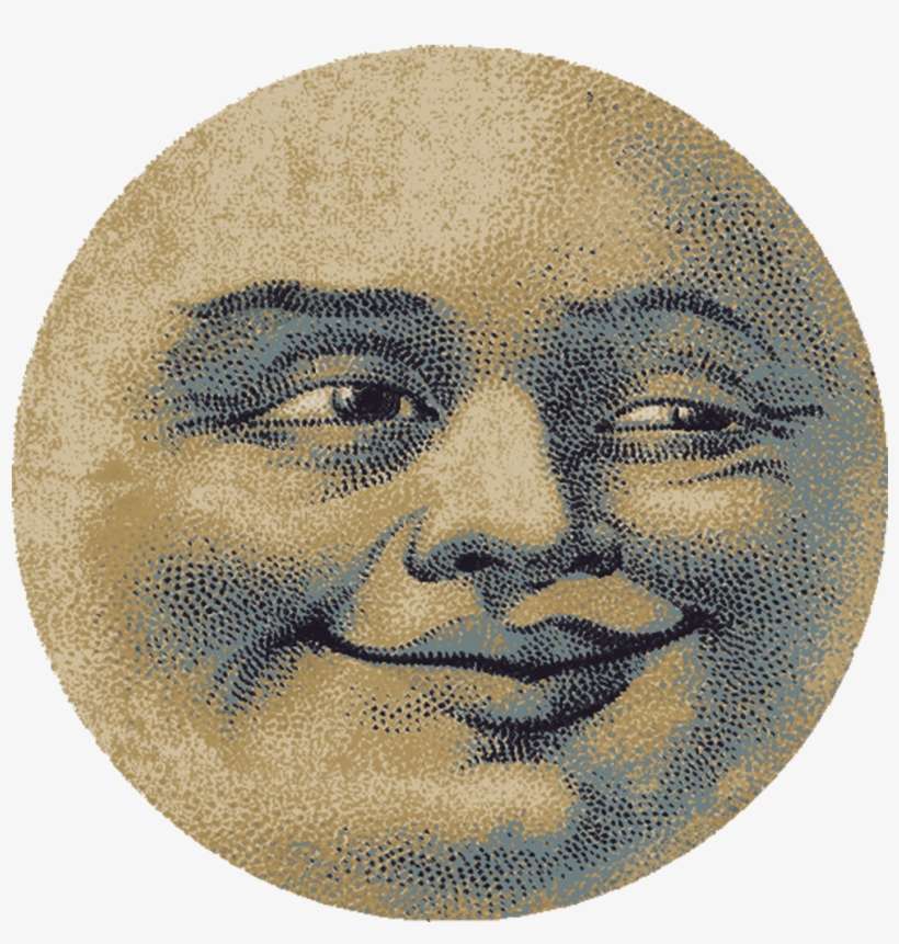 Moon Face 6' Round Rug - Moon Face, transparent png download