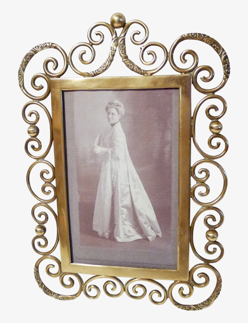 1890s Brass Curly Ornate Scrolls 10 Picture Frame - Picture Frame, transparent png download