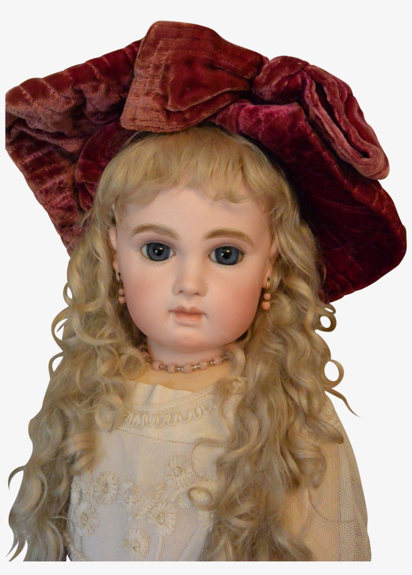 'wonderful Vintage Velvet Hat For Antique Doll' Found - Doll, transparent png download