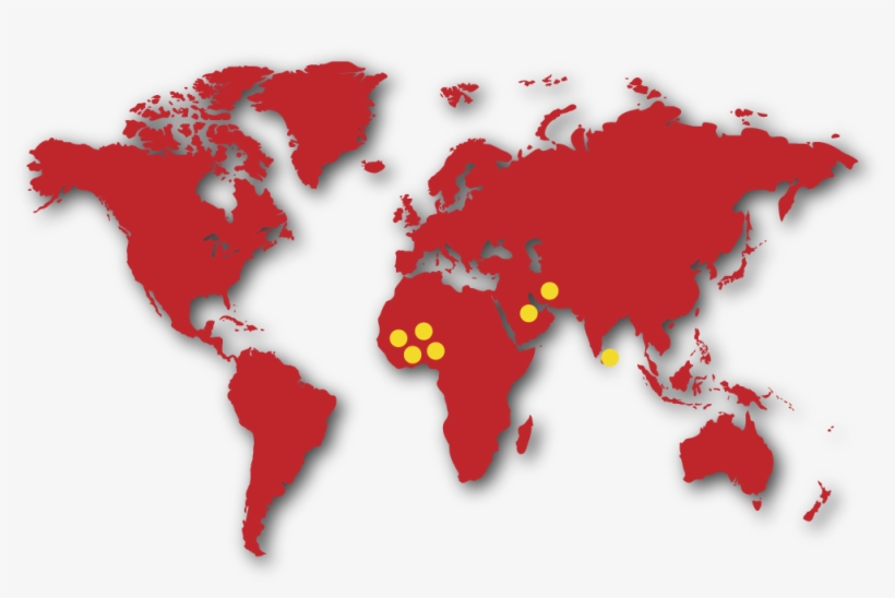 Minah Tea Exports - World Map, transparent png download