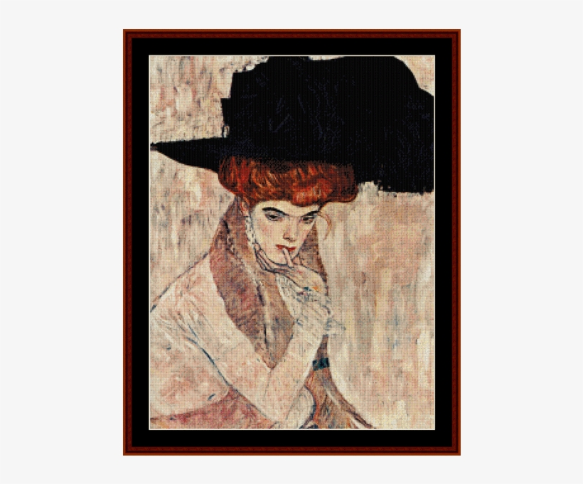 Black Feather Hat - Black Feather Hat By Gustav Klimt Art Reproduction, transparent png download