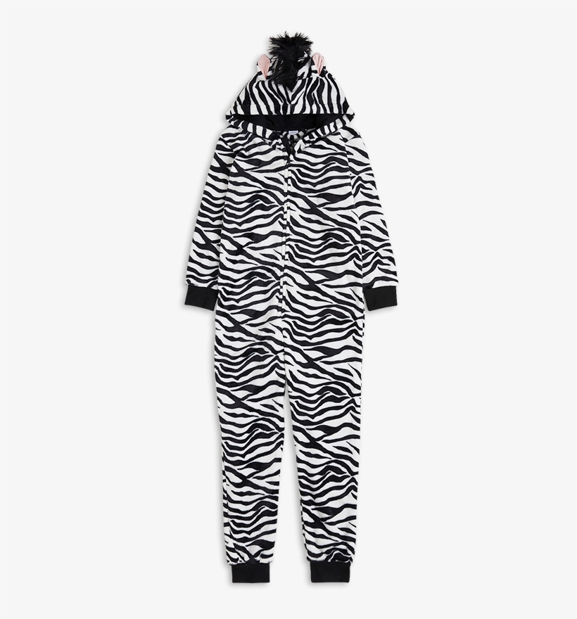 Fleece Onesie Zebra White - Onesie, transparent png download