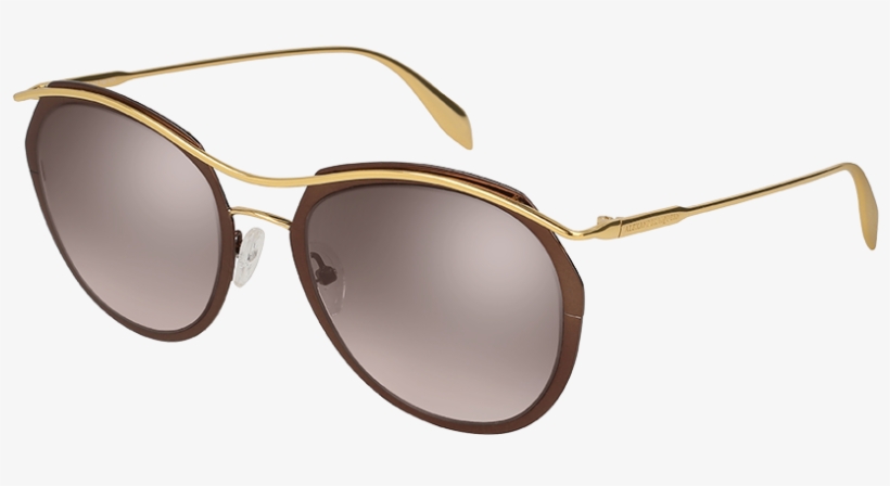 Alexander Mcqueen - Am0116s - Alexander Mcqueen Am0116s 003 Rutenium Oval Sunglasses, transparent png download