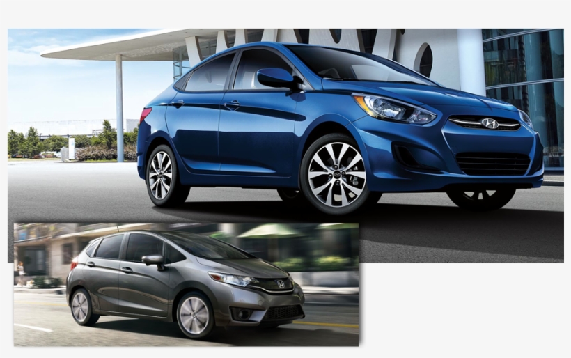 2017 Hyundai Accent Vs - 2017 Honda Fit Vs Hyundai Accent, transparent png download