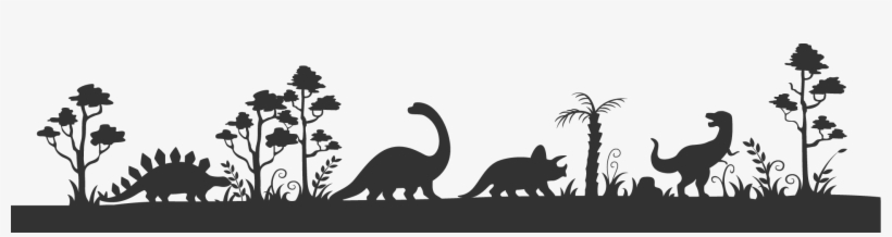 Pre Footer - Silhouette Dinosaur Scape, transparent png download