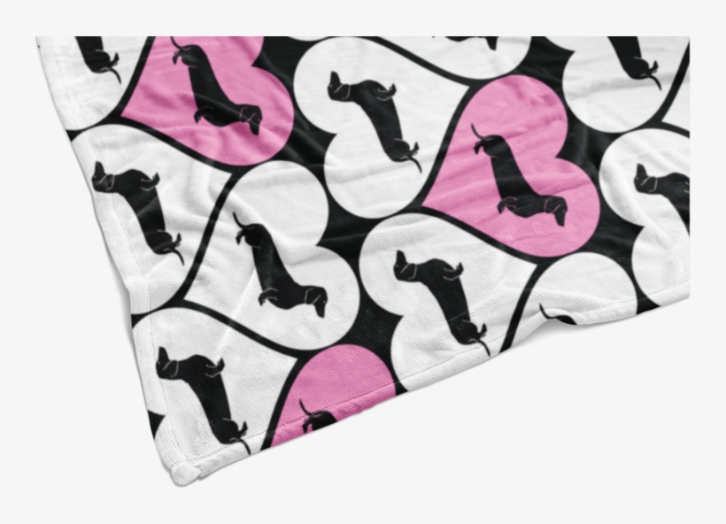 Dachshund Hearts Fleece Blanket - Love My Dachshund, transparent png download