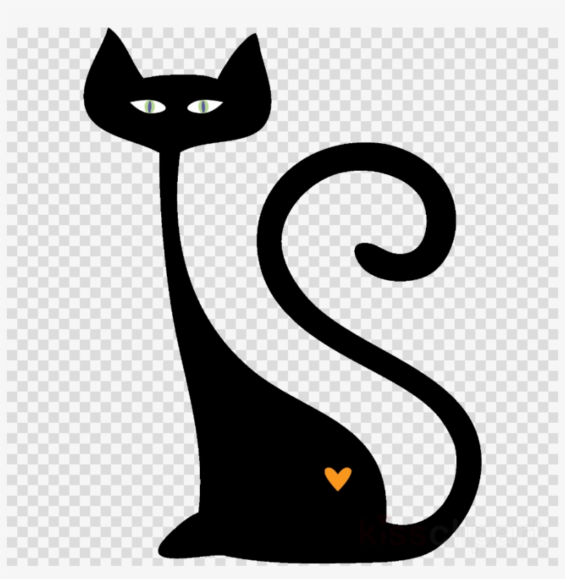 Silhouette Clipart Black Cat Whiskers - Gato De Bruja Png, transparent png download