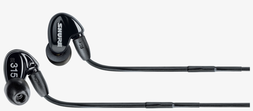 Headphone Transparent Shure Se215 Svg Black And White - Shure Se315 - Earphones - In-ear - Black, transparent png download