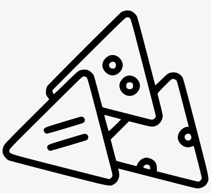 Nachos Mexican Snack Tortilla Chips Cheese Comments - Snacks Black And White Png, transparent png download
