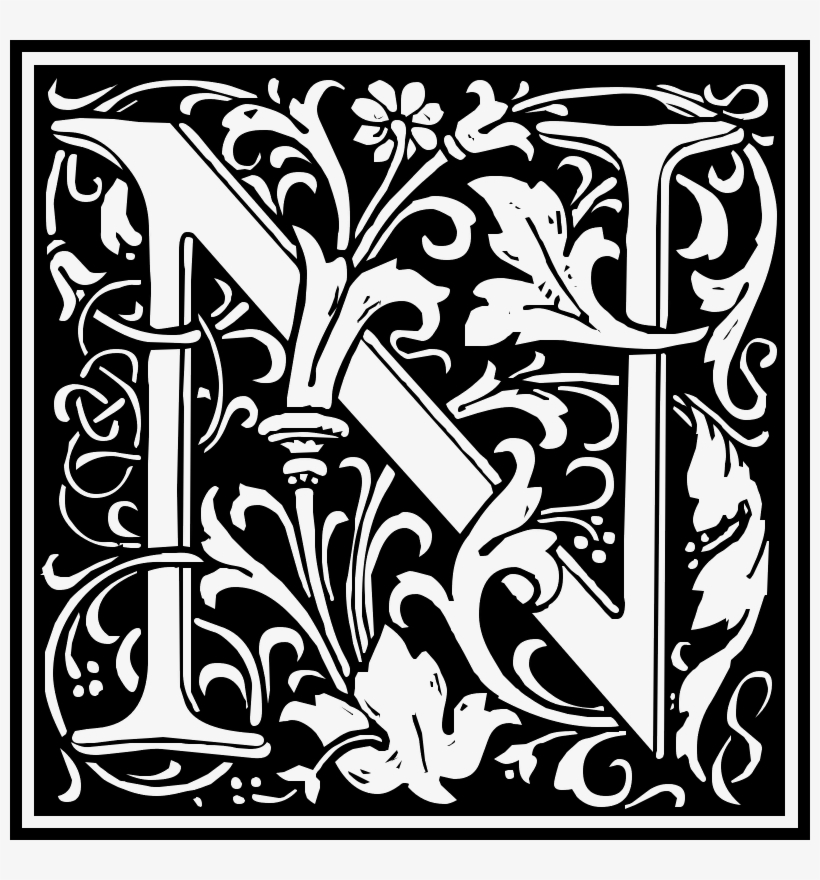 William Morris Letter N, transparent png download