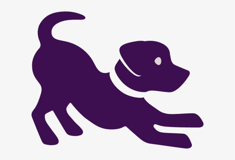 Purple Clipart Puppy - Purple Dog Clipart, transparent png download