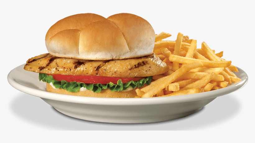 Sandwiches - Grilled Chicken Sandwich With Fries, transparent png download