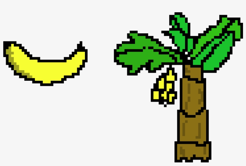 Banana And Banana Tree - Banana Tree Pixel, transparent png download