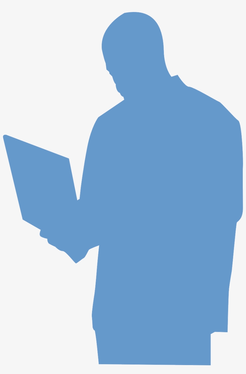 Reading, Book, Boy, Dude, Man, Silhouette - Man Using Laptop Clipart, transparent png download