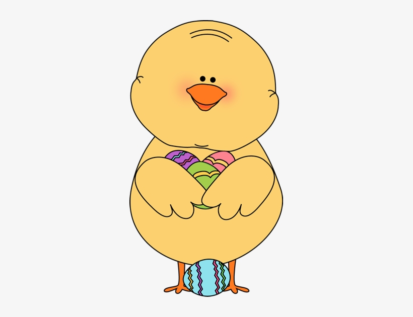 Baby Chicks With Flowers - Easter Chick Clipart, transparent png download