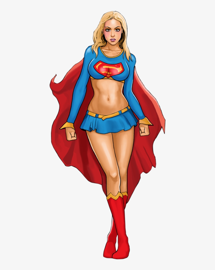 #supergirl #clip #art - Huimin Women's Dc Supergirl Top, transparent png download