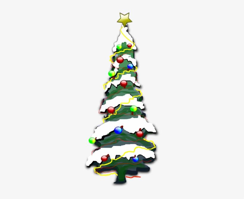 How To Set Use Decorated Christmas Tree With Snow Clipart, transparent png download