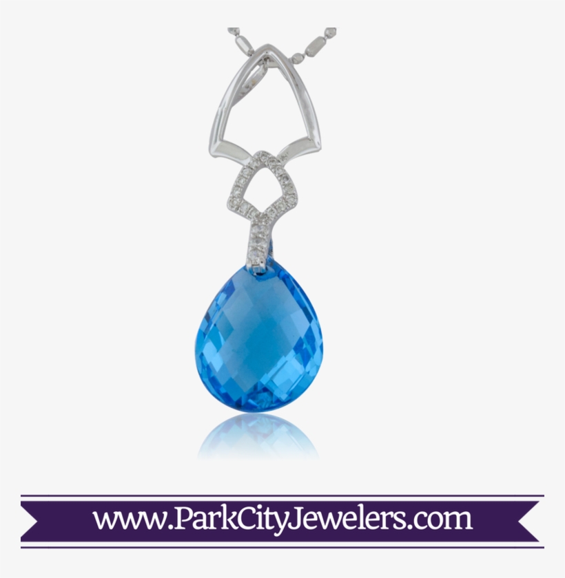 Blue Topaz & Diamond Pendant - Elk Ivory Jewelry, transparent png download