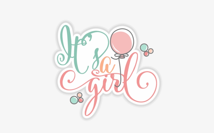 It's A Girl Title Svg Cut Files For Scrapbooking Cherry - Transparent It's A Girl Clip Art, transparent png download
