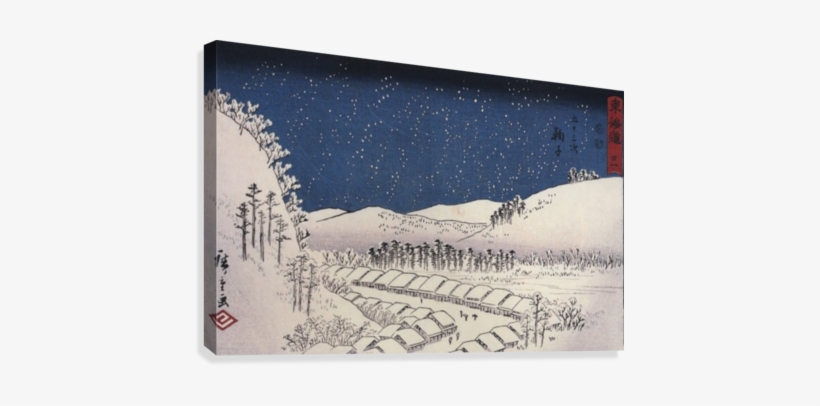 Snow Falling On A Town Canvas Print - Snow Falling On A Town, transparent png download