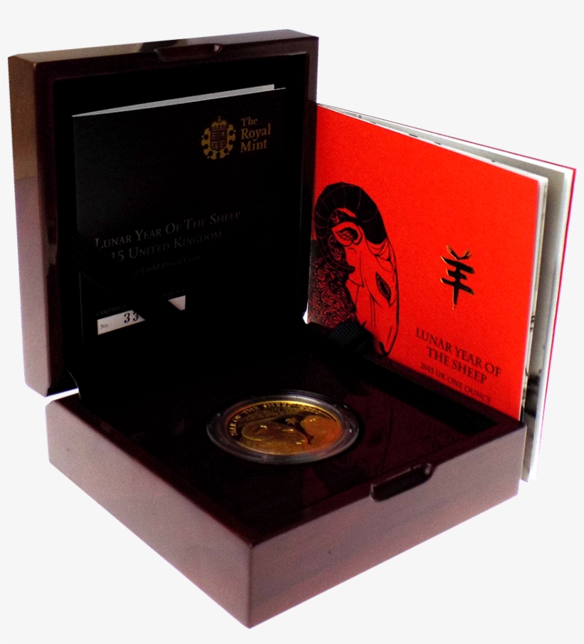 Pre-owned 2015 Uk Lunar Sheep 1oz Gold Proof Coin - Box, transparent png download
