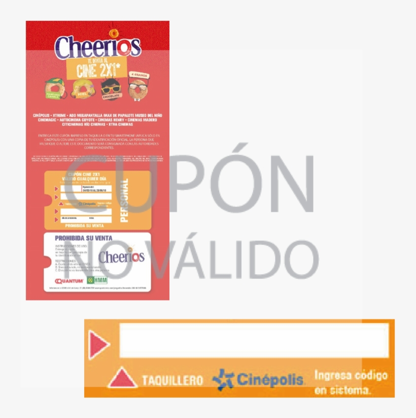 Cupon No Valido Cheerios, transparent png download