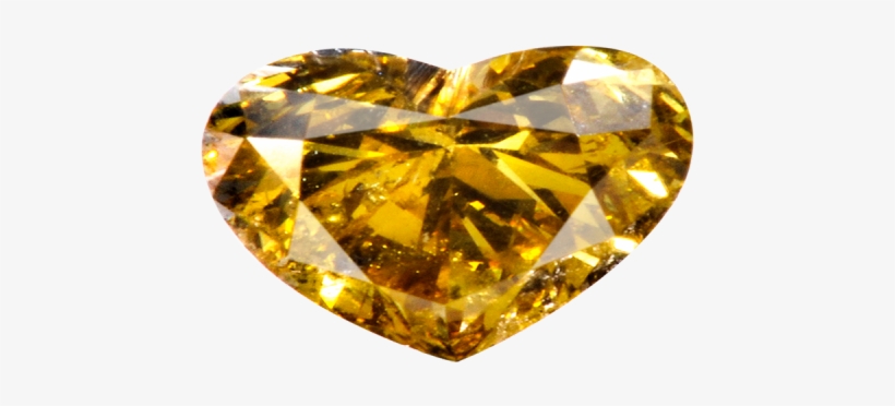 64 Carat Fancy Deep Brownish Yellow Heart Shaped Diamond - Diamond, transparent png download