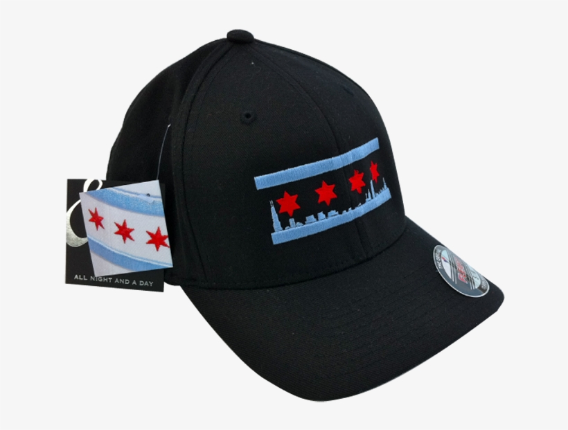 Black Chicago Skyline Flag Hat New List D547b 475e9 - Black Chicago Skyline Flag Hat, transparent png download