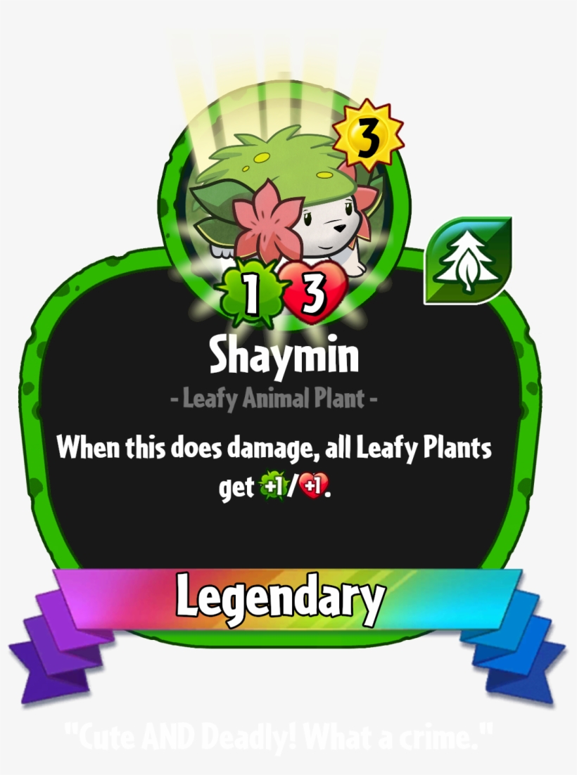 Shaymin In Pvz Heroes - Pvz Heroes Legendary Plants, transparent png download